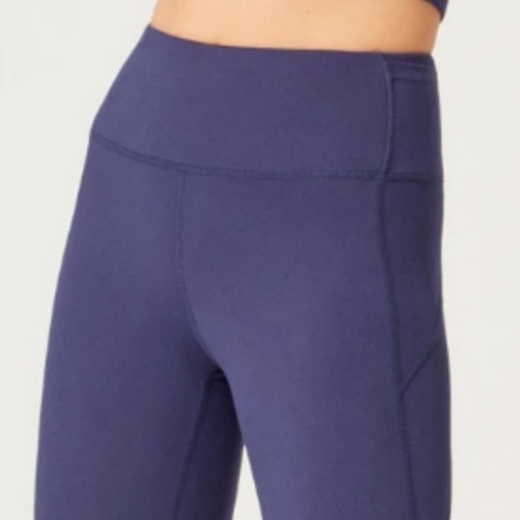 High waist deep dark purplish-blue leggings - Picture 2 of 4